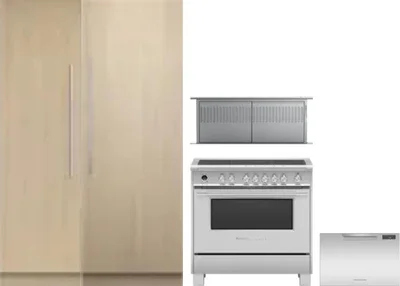 5 Piece Package Includes Refrigerator, Freezer, Range, Hood And Dishwasher